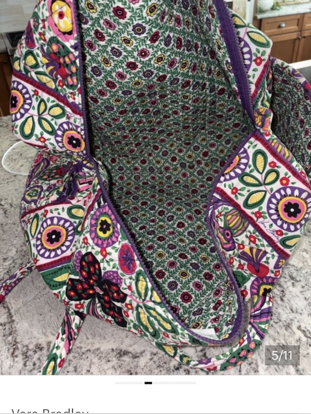 EXTRA LARGE Vera Bradley Duffle Bag - Picture 5 of 11